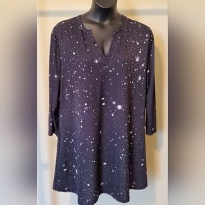 Lily Starry 3/4 Sleeve Tunic Top 3X